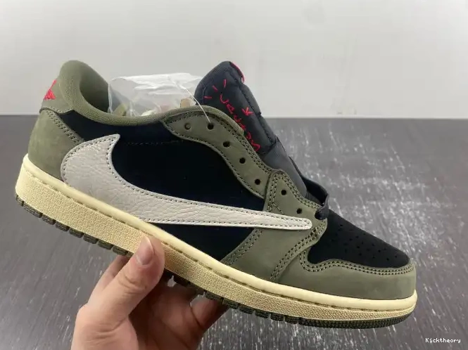 Kick Theory OG TRAVIS 1 SCOTT DM7866-002 X AIR JORDAN 'BLACK LOW SP OLIVE' 0507